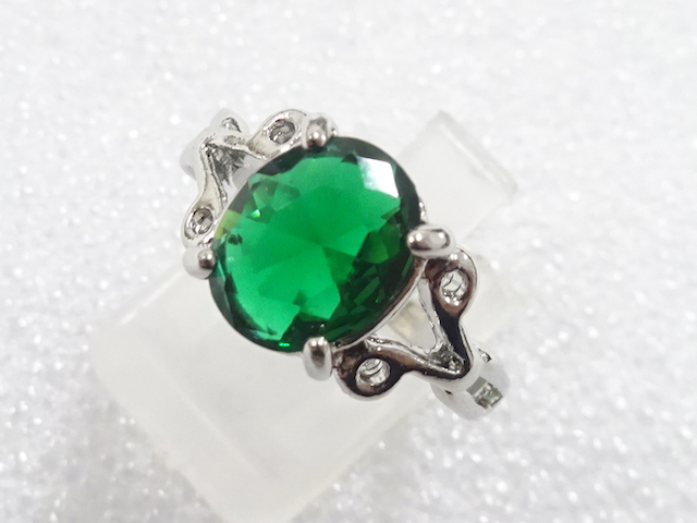 JAPANESE KIMONO / ANTIQUE COLORED STONE RING (SIZE 18.5)